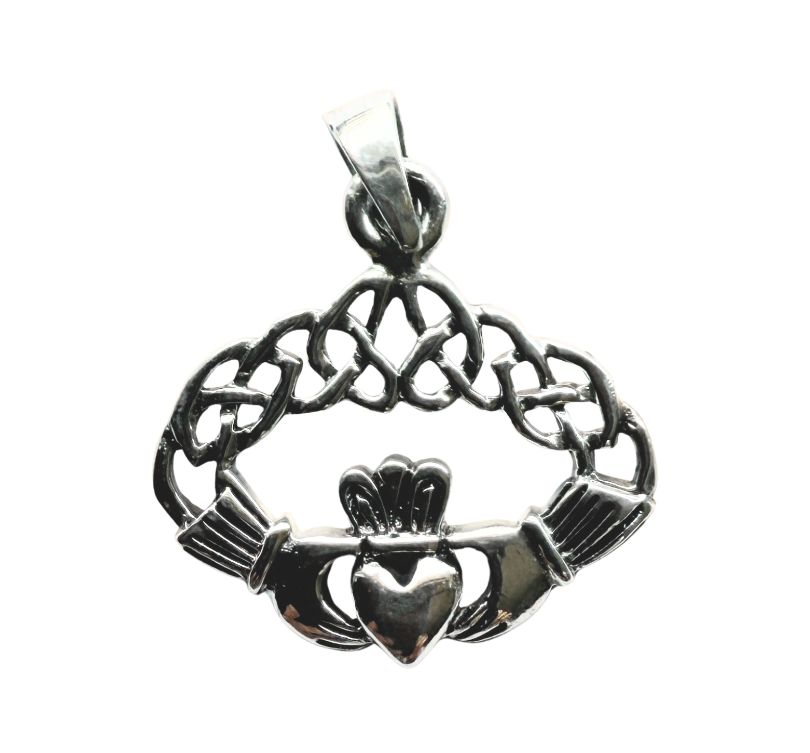 Pendentif en forme de cœur dans la main en argent