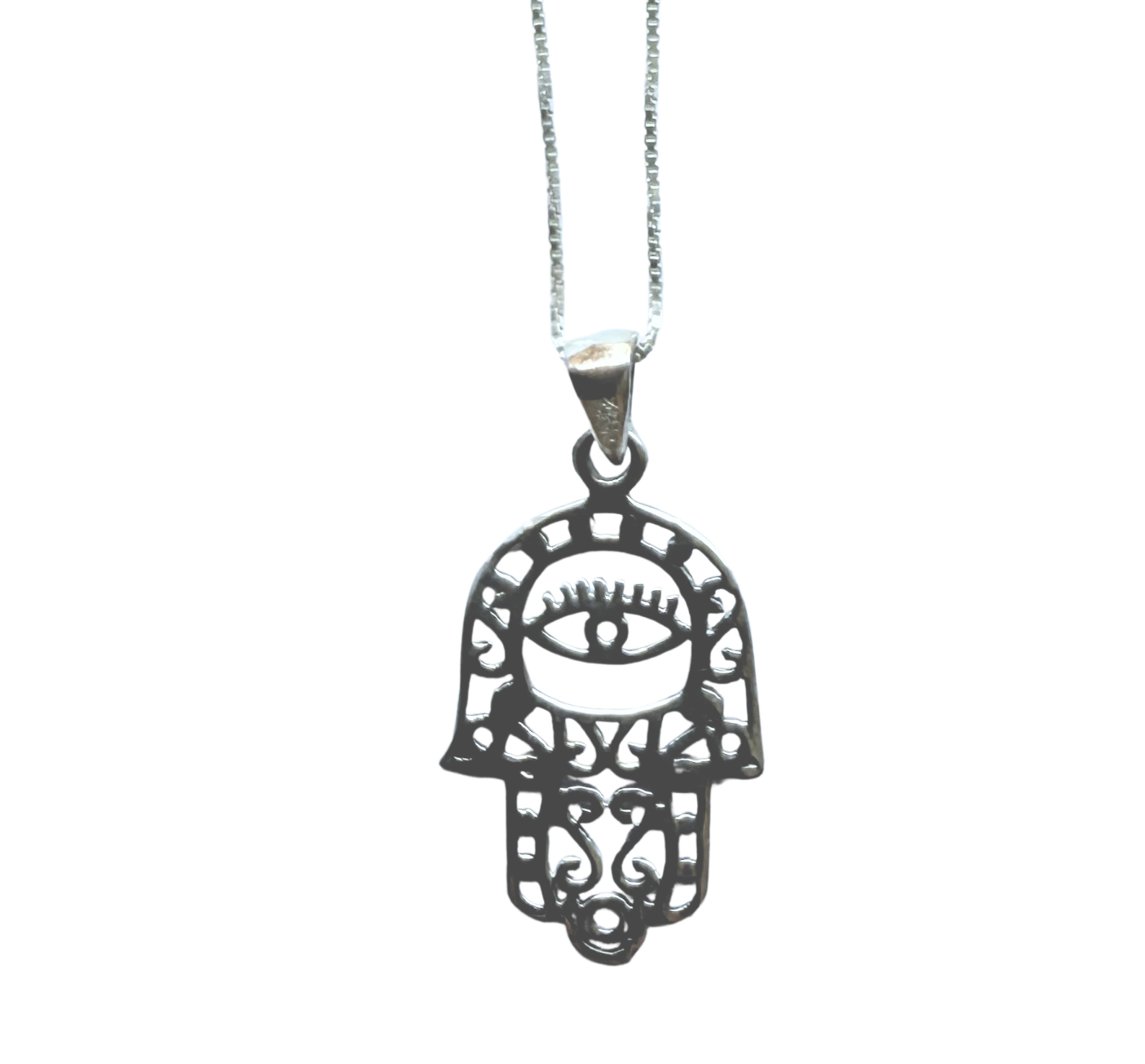 Pendentif Main de Fatma avec Œil en Argent