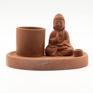 Plato de incienso de Buda multiuso - Estilo terracota natural